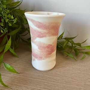 Pink and White Ceramic Cup/vase